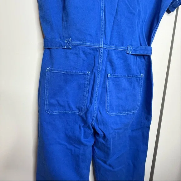 Reformation Morgan Cotton Twill Jumpsuit Blue NWOT size 2 - Picture 6 of 10